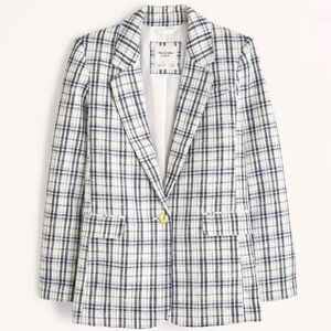 NWOT Abercrombie & Fitch Tweed Plaid Blazer Size XL
